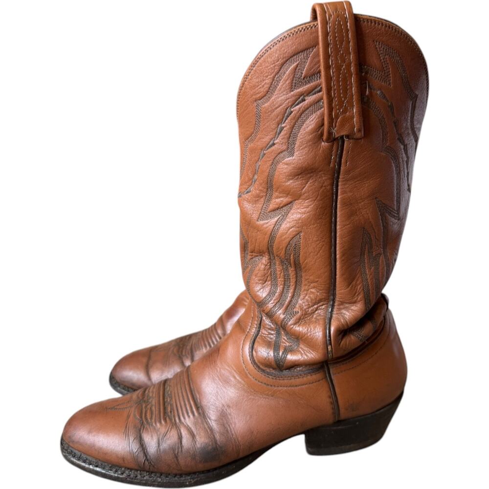 Lucchese 2000 Harrison Brown Cowhide Leather Cowboy Boots 9D